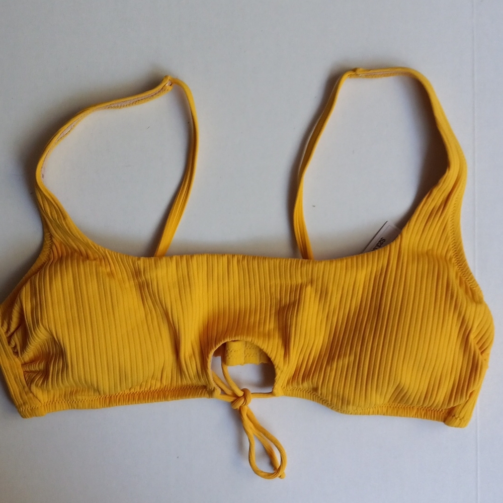 YELLOW PEEP HOLE BIKINI TOP